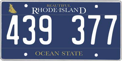 RI license plate 439377