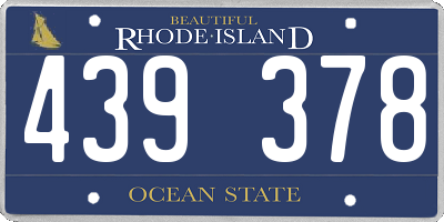 RI license plate 439378