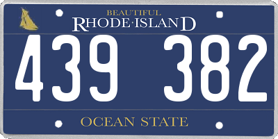 RI license plate 439382