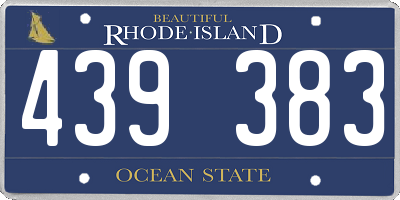 RI license plate 439383