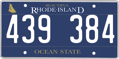 RI license plate 439384