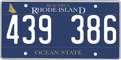 RI license plate 439386