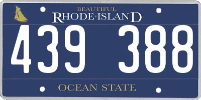 RI license plate 439388