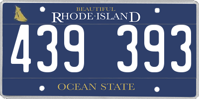 RI license plate 439393