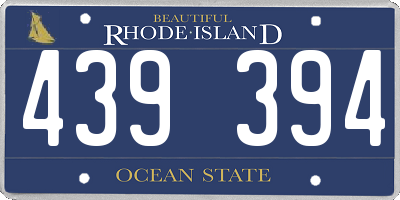 RI license plate 439394