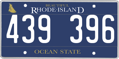 RI license plate 439396
