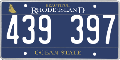 RI license plate 439397