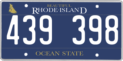 RI license plate 439398