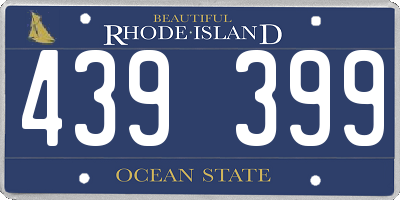 RI license plate 439399
