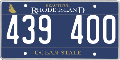 RI license plate 439400