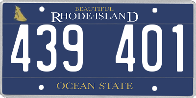 RI license plate 439401