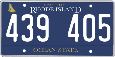 RI license plate 439405