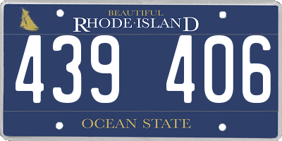 RI license plate 439406