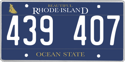 RI license plate 439407