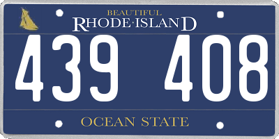 RI license plate 439408