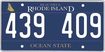 RI license plate 439409