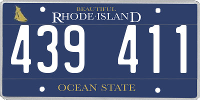 RI license plate 439411