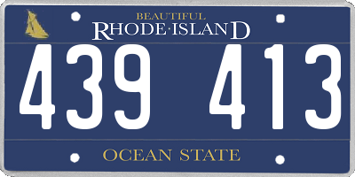 RI license plate 439413