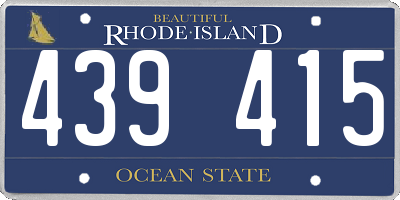 RI license plate 439415