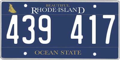 RI license plate 439417