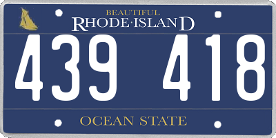 RI license plate 439418