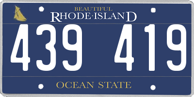 RI license plate 439419