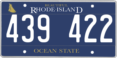 RI license plate 439422