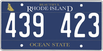 RI license plate 439423