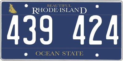 RI license plate 439424