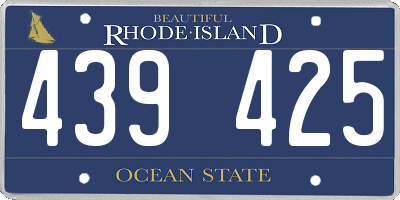 RI license plate 439425