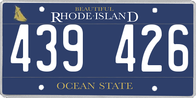 RI license plate 439426