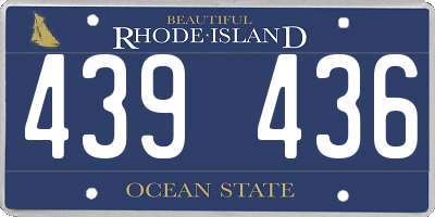RI license plate 439436
