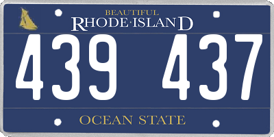 RI license plate 439437