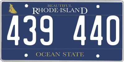 RI license plate 439440