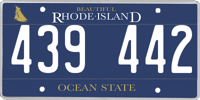 RI license plate 439442