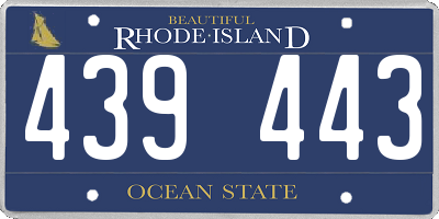 RI license plate 439443