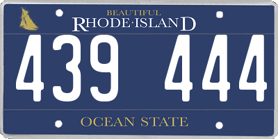 RI license plate 439444