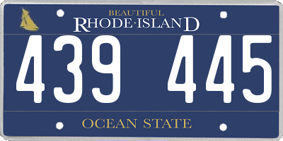 RI license plate 439445