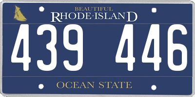 RI license plate 439446