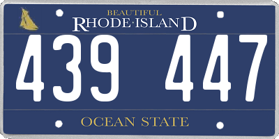 RI license plate 439447