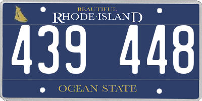 RI license plate 439448