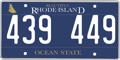 RI license plate 439449