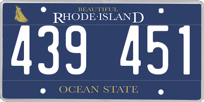 RI license plate 439451