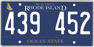 RI license plate 439452