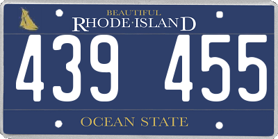 RI license plate 439455