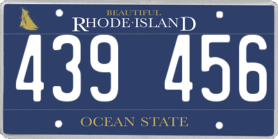 RI license plate 439456
