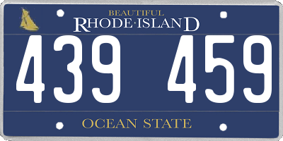 RI license plate 439459