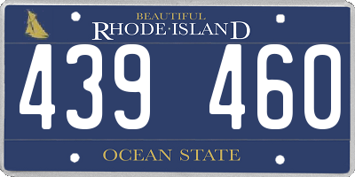 RI license plate 439460
