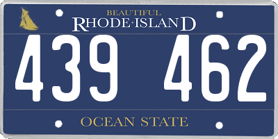 RI license plate 439462