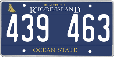 RI license plate 439463